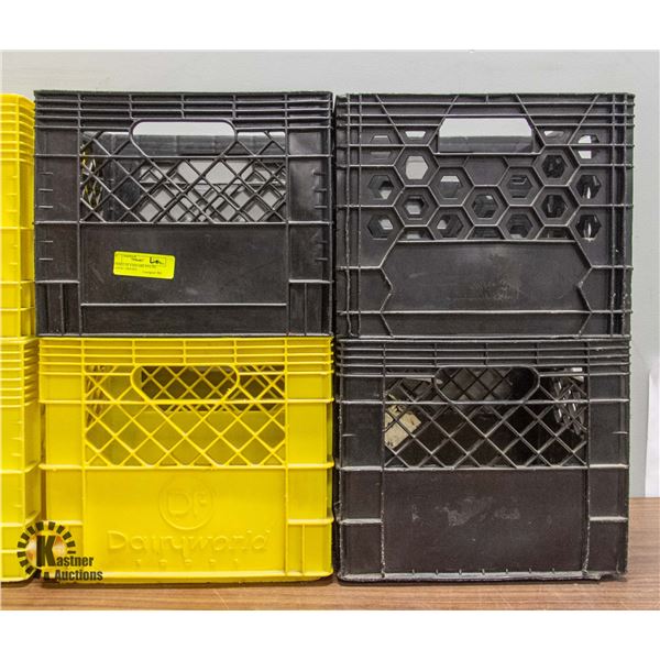 BUNDLE OF 4 SQUARE NYLON PLASTIC CRATES -