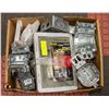 Image 1 : BOX OF ELECTRICAL SUPPLIES