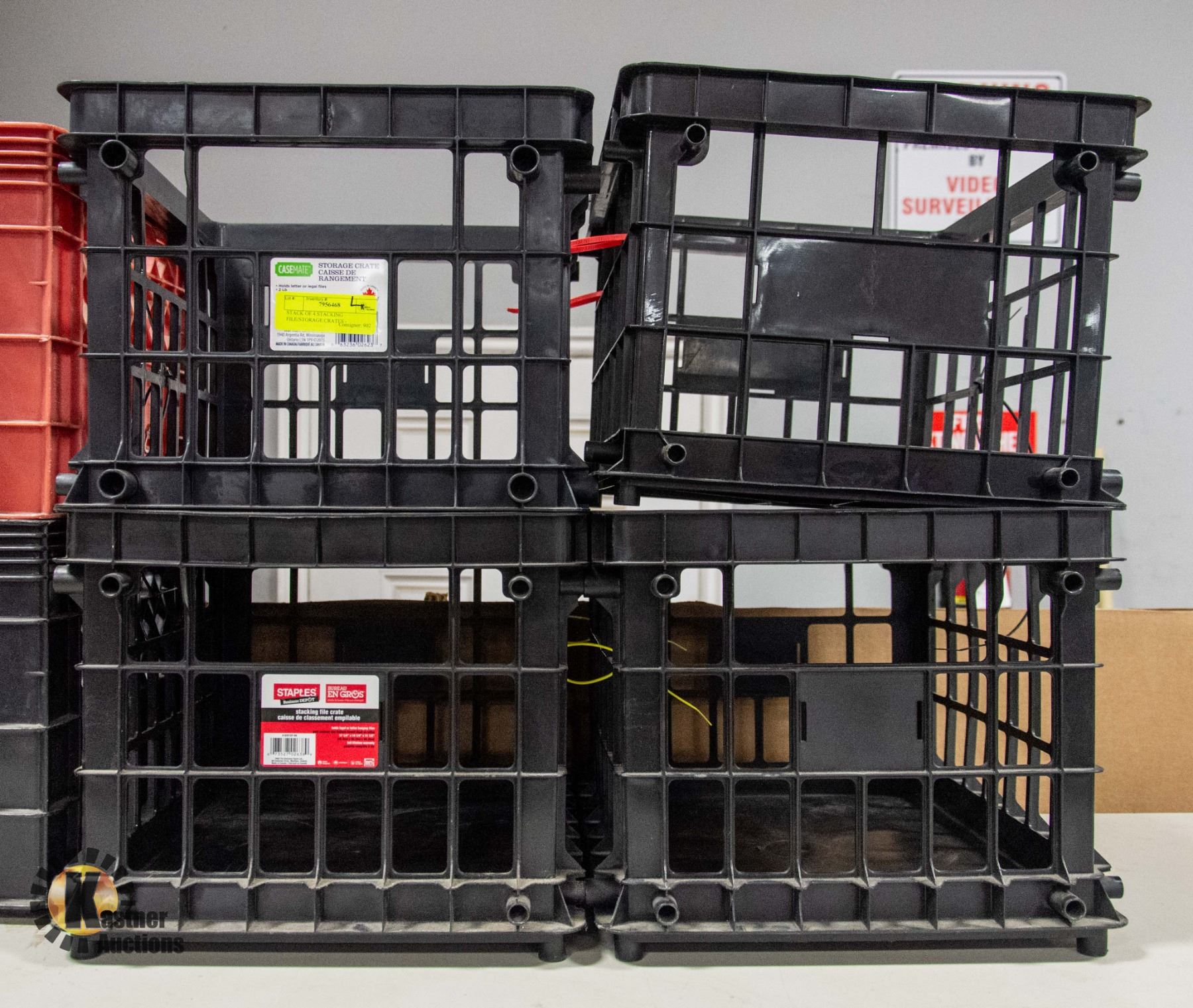 Stackable File Crates STACK OF 4 STACKING FILE/STORAGE CRATES