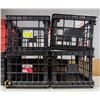 STACK OF 4 STACKING FILE/STORAGE CRATES -