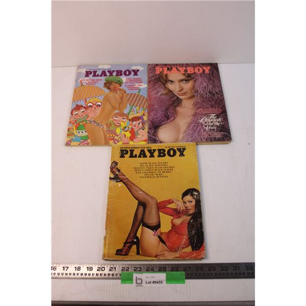 (3) Vintage Play Boy Magazines - 1974