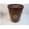 Image 2 : Set of (4) Vintage Brown Tupperware Coffee and Tea Canisters-excellent condition, very clean