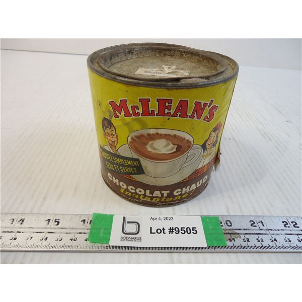 Vintage McLean's Hot Chocolate Tin