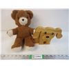 Image 1 : Teddy Bear and Puppy Wooden Door Stop