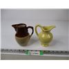 Image 1 : (2) Small Pitchers (Yellow and Brown)