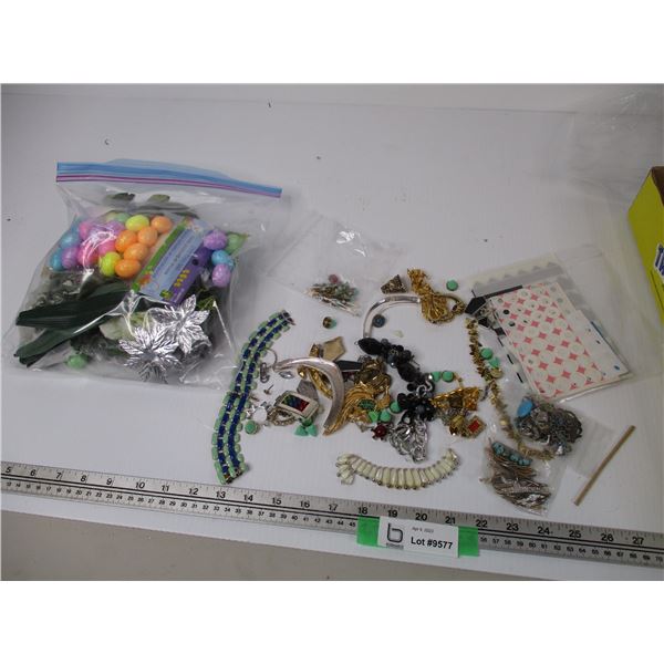 Lot of Assorted Crafting Supplies and Crafting Jewellery