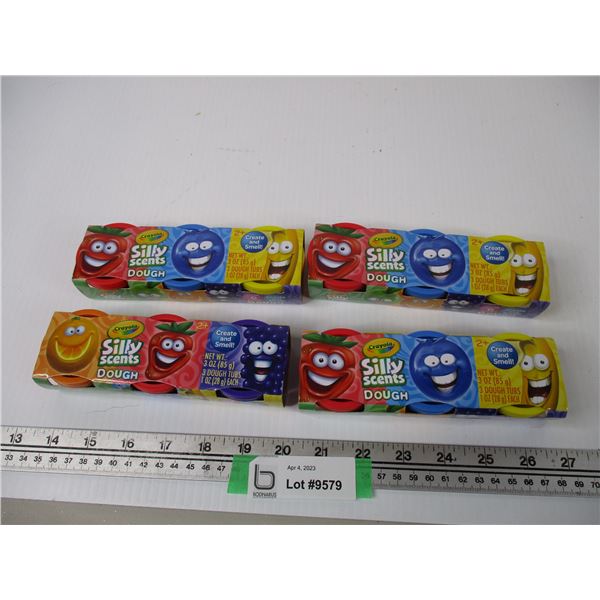 (4) Packs of 3 Crayola Silly Scents Dough