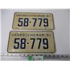 Image 1 : Pair of 1961 Saskatchewan License Plates