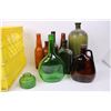 Image 2 : (9) Assorted Bottles + Plastic Milk Crate