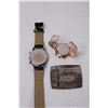 Image 4 : Lot of Assorted Items - Watches, Belt Buckle, Sunglasses