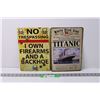 Image 1 : (2) Fantasy Tin Signs - Titanic, Farming