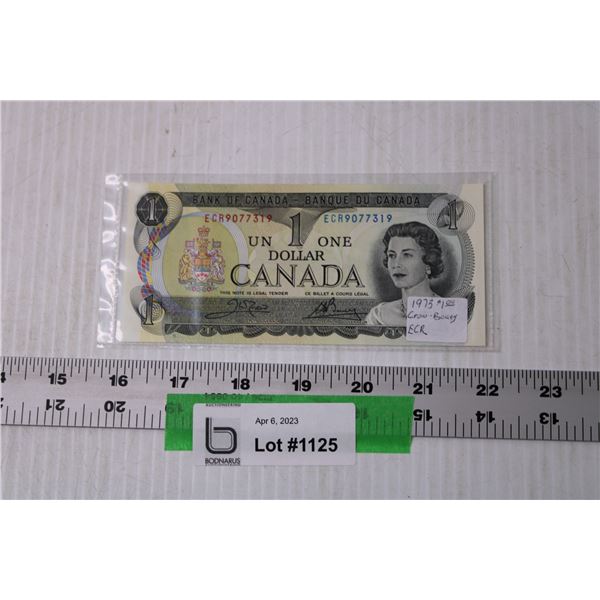 1973 Canadian One Dollar Bill Crow Bouey ECR 1973-canadian-one-dollar-bill-crow-bouey-ecr