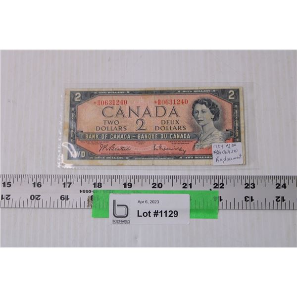 1954 Canadian Two Dollar Bill - B/B 0631240