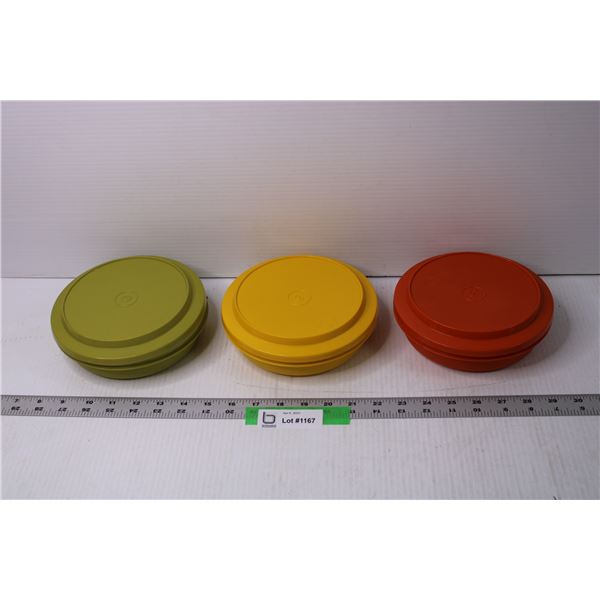 (3) Vintage Tupperware Cereal Bowls with Lids