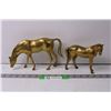 Image 1 : (2) Vintage Brass Horses - Made in India and Korea