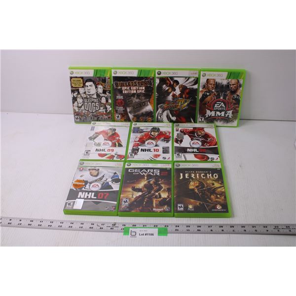 (10) Xbox 360 Games - MMA, NHL, Street Fighter