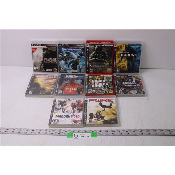 (10) PS3 Games - NBA, GTA, NFL