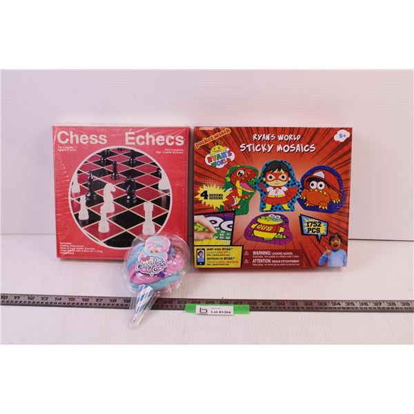 (3) Kids Toys - Chess, Craft and Doll (NIB)