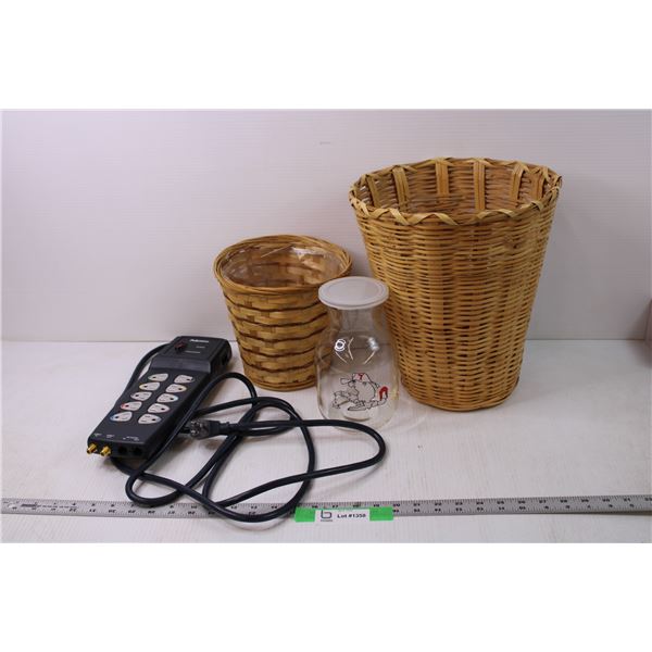 Wicker Baskets, Surge Protector Bar and Misc.