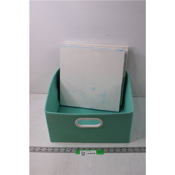 Fabric Storage Box and 2 Canvases