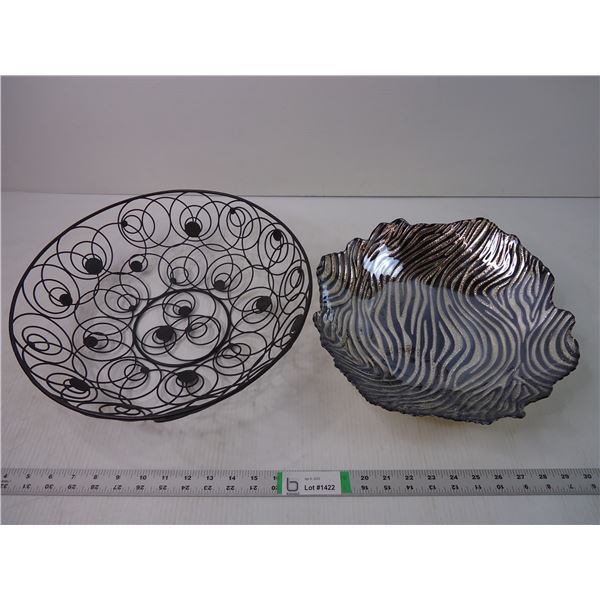 (2) Decorative Fruit Bowls