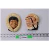 Image 1 : (2) Vintage Chalkware Heads - Bossons, Sergeant Buzz Fuzz