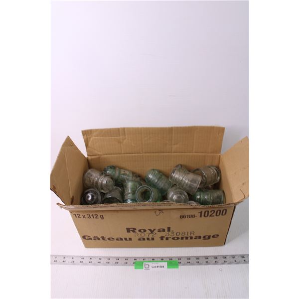 Large Box of Glass Insulators