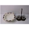 Image 2 : Assorted Vintage Items - Sugar and Creamer Set, Divided Tray