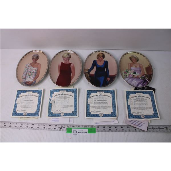 2X the Bid Price(4) Lady Princess Diana Collectible Plates