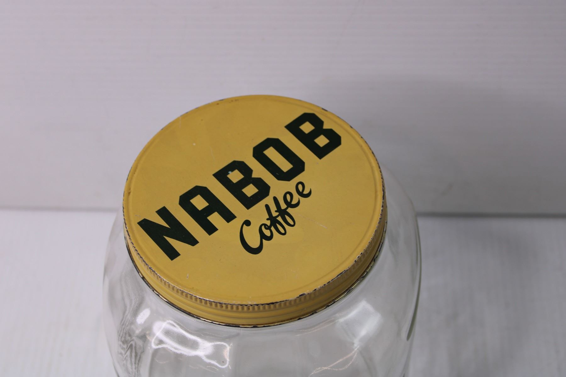 Vintage Nabob Coffee Glass Jar with Lid Bodnarus Auctioneering