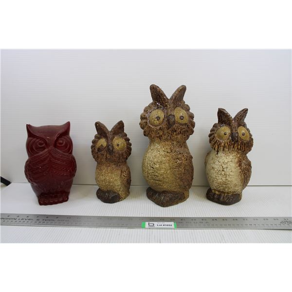 (4) Decorative Ceramic Owls