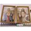 Image 2 : Pair of Framed Religious Pictures (5.75x7.75) + Cross