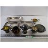 Image 1 : (9) Silver Plated Items (Platters, Cream and Sugar Etc.)