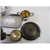 Image 3 : (9) Silver Plated Items (Platters, Cream and Sugar Etc.)
