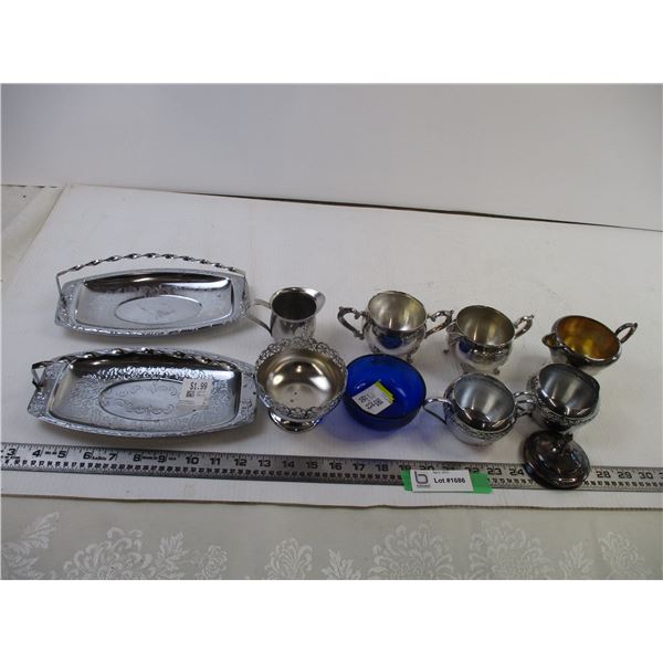 (9) chrome Plated Items + Bowl