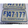 Image 3 : Pair of 1976 Saskatchewan License Plates