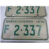 Image 2 : Pair of 1970 Saskatchewan License Plates