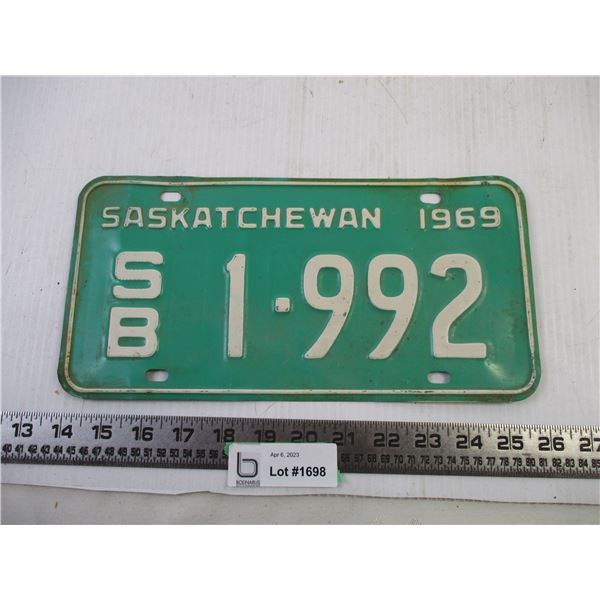 1969 Saskatchewan School Bus License Plate