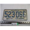 Image 1 : 1966 British Columbia License Plate