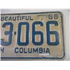 Image 3 : 1966 British Columbia License Plate