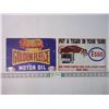 Image 1 : (2) Tin Fantasy Signs- Esso and Golden Fleece Oil