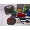 Image 2 : Car Polisher(powers on) Wax, Tire Repair Kit, Lanyard, Inverter, Bar, misc.