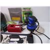 Image 3 : Car Polisher(powers on) Wax, Tire Repair Kit, Lanyard, Inverter, Bar, misc.