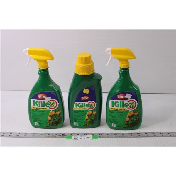 (3) Killex Lawn Weed Control Bottles (NOS, Local Pickup Only)