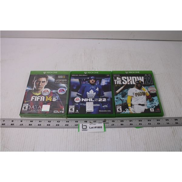 (3) Xbox Games (Sports--1 is Factory Sealed)