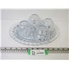 Image 1 : Vintage Glass Platter w/Matching Glass Cups