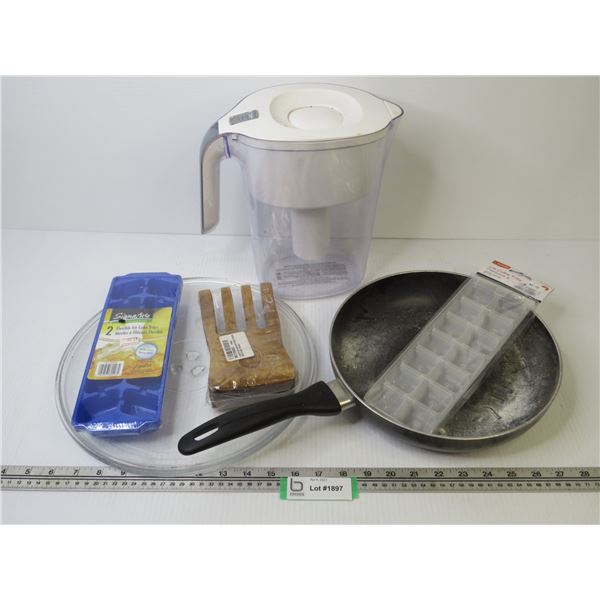 Filter Life Water Jug - Frying Pan - Microwave Plate - Ice Cube Trays - Pair of Wooden Salad Hands