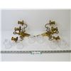 Image 1 : Brass & Glass Wall Mount Candle Stick Holders