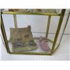 Image 10 : Glass Vase - Binder - Brass & Glass Display Case w/Small Ornaments - Vintage Plates & Dishes