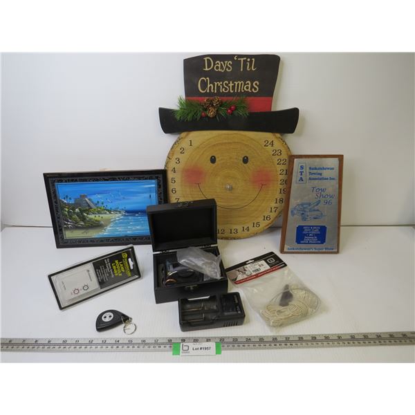 Digital Scale in Case - Timers - Snowman Clock - Tent Pole Repair Kit - Misc. Items